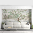 Toile Bedroom Chinoiserie Wallpaper Garden Vintage Sticker - Grey Adhesive Wall Paper Print Home Decor - Decords