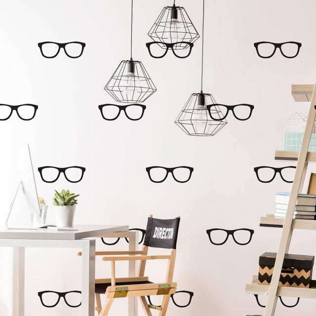 50x Glasses Wall Decals Decor - Spectacles Sticker For Bedroom Living Room - Decords