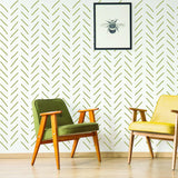 7x Rolls of Herringbone Wallpaper Peel And Stick Stickers - Geometric Self Adhesive Black Removable Stripes Wall - Decords