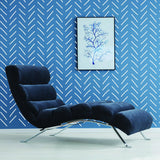 7x Rolls of Herringbone Wallpaper Peel And Stick Stickers - Geometric Self Adhesive Black Removable Stripes Wall - Decords