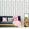 7x Rolls of Herringbone Wallpaper Peel And Stick Stickers - Geometric Self Adhesive Black Removable Stripes Wall - Decords