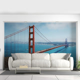 California Golden Gate Bridge Wallpaper Sticker - Wall Cover Art San Francisco Vinyl Print Room Decal - Decords