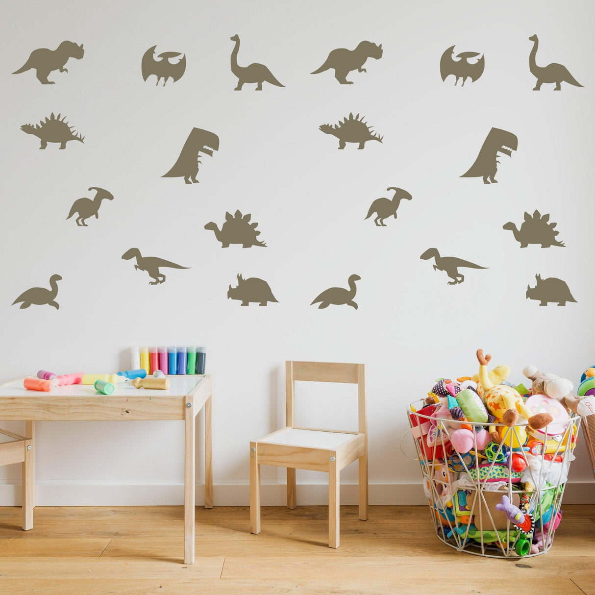 40x Dinosaur Silhouette Wall Decal - Dino Nursery Baby Room Art Vinyl Decor Decals - Decords