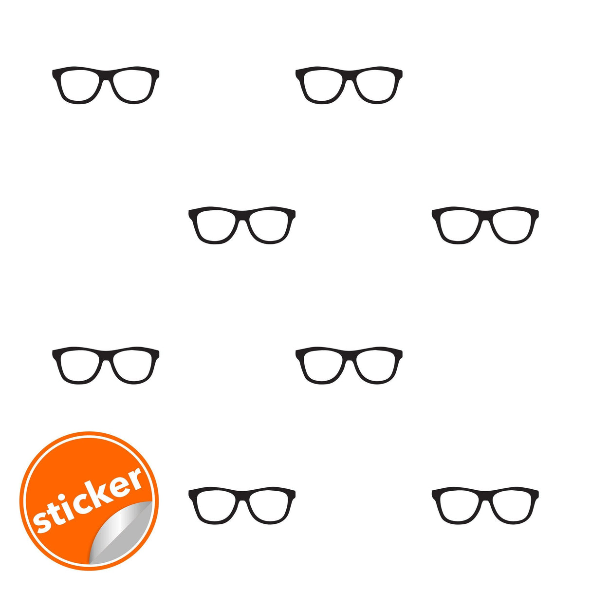 50x Glasses Wall Decals Decor - Spectacles Sticker For Bedroom Living Room - Decords