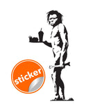 Banksy Caveman Art Graffiti Sticker - Cool Cave Man Vinyl Wall Decal - Decords