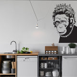 Banksy Monkey Queen Wall Art Sticker - Funny Positive Vinyl Kitchen Decal - Decords