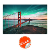 California Golden Gate Bridge Wallpaper Sticker - Wall Cover Art San Francisco Vinyl Print Room Decal - Decords