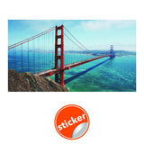 California Golden Gate Bridge Wallpaper Sticker - Wall Cover Art San Francisco Vinyl Print Room Decal - Decords