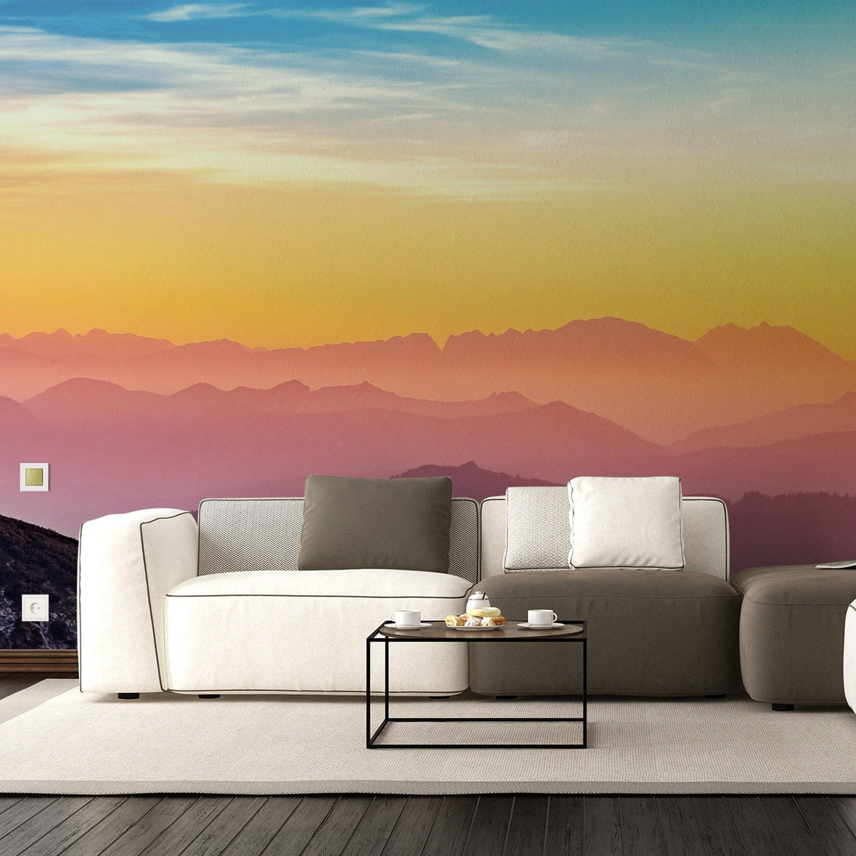 Sunset Wallpaper Decals - Peel Stick Nature Photo Self Adhesive Mural Wall Paper Decal - Decords