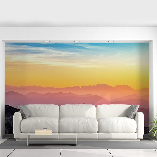 Sunset Wallpaper Decals - Peel Stick Nature Photo Self Adhesive Mural Wall Paper Decal - Decords