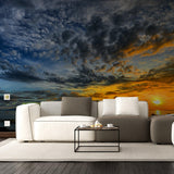 Sunset Wallpaper Decals - Peel Stick Nature Photo Self Adhesive Mural Wall Paper Decal - Decords