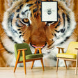 Tiger Wallpaper Stick And Peel Decal - 3d Orange Head Removable Wall Paper Sticker - Decords