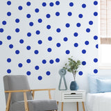 Circle Wall Stickers - Blue 2 Inches Round Dot Labels - Decords