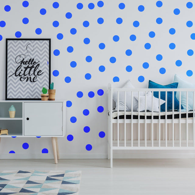 Circle Wall Stickers - Blue 2 Inches Round Dot Labels - Decords