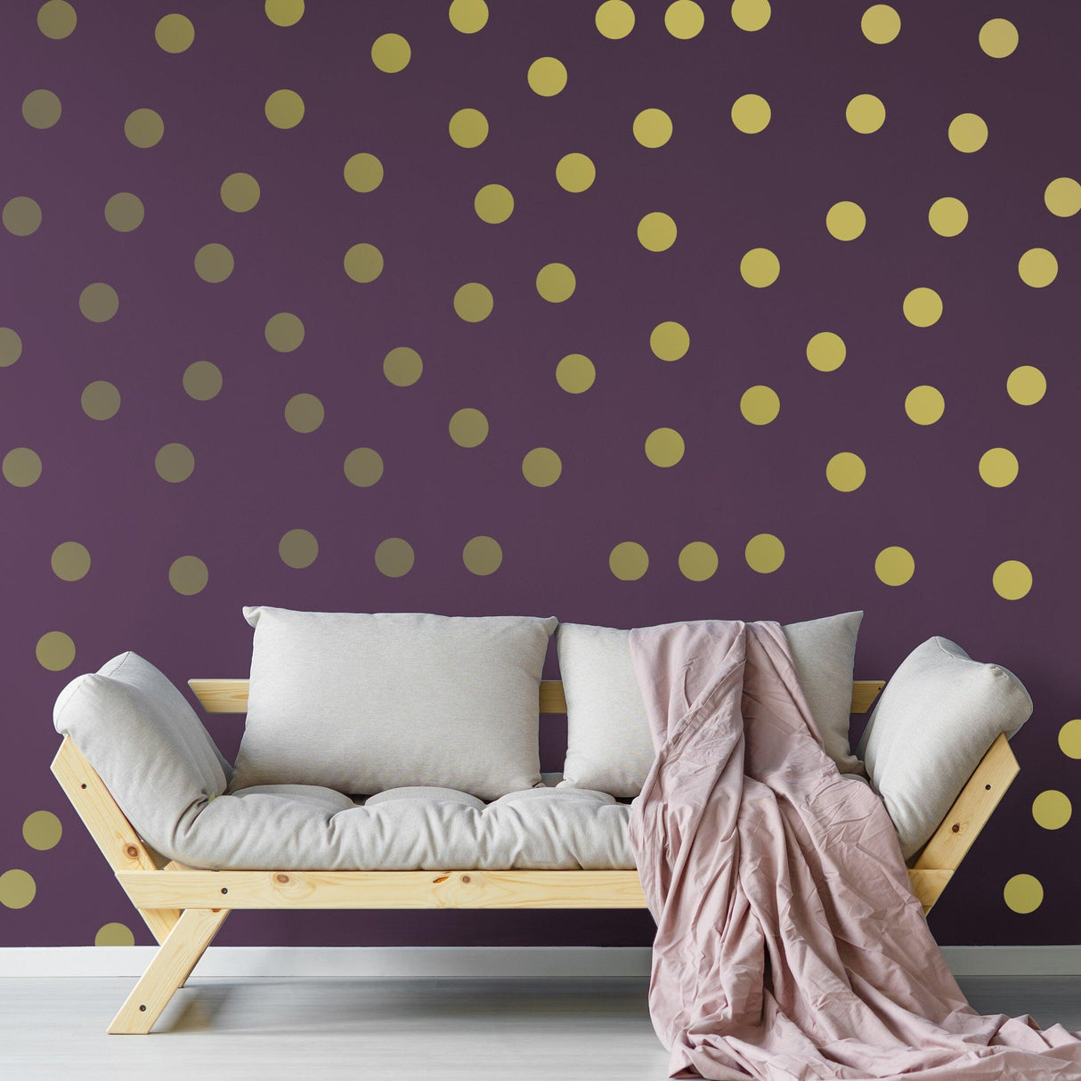 Circle Wall Stickers - Gold 2 Inches Round Dot Labels - Decords