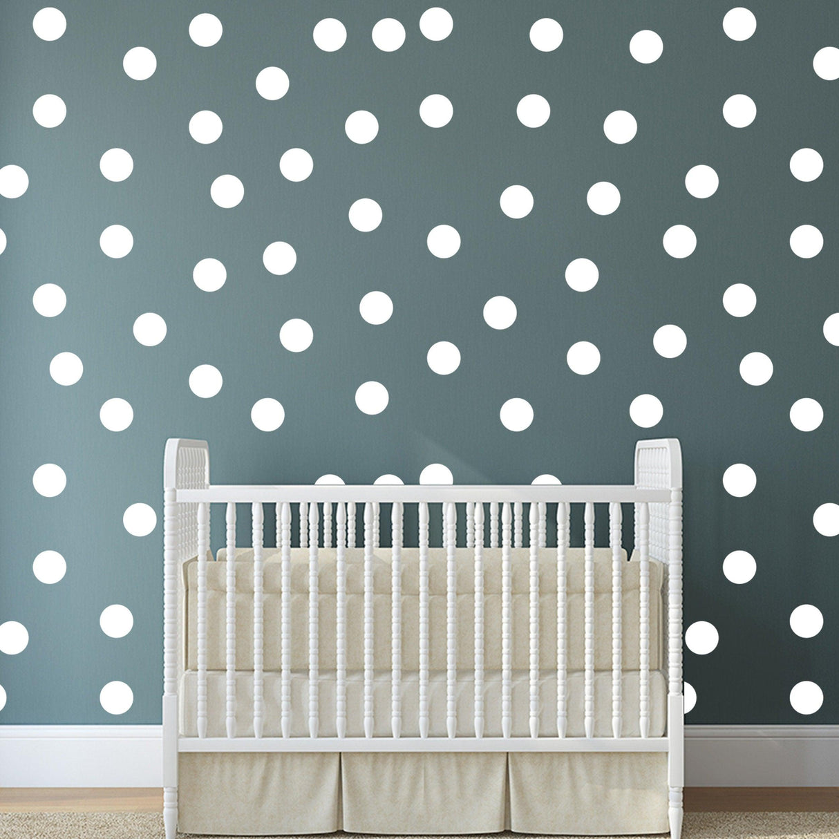 Circle Wall Stickers - White 2 Inches Round Dot Labels - Decords