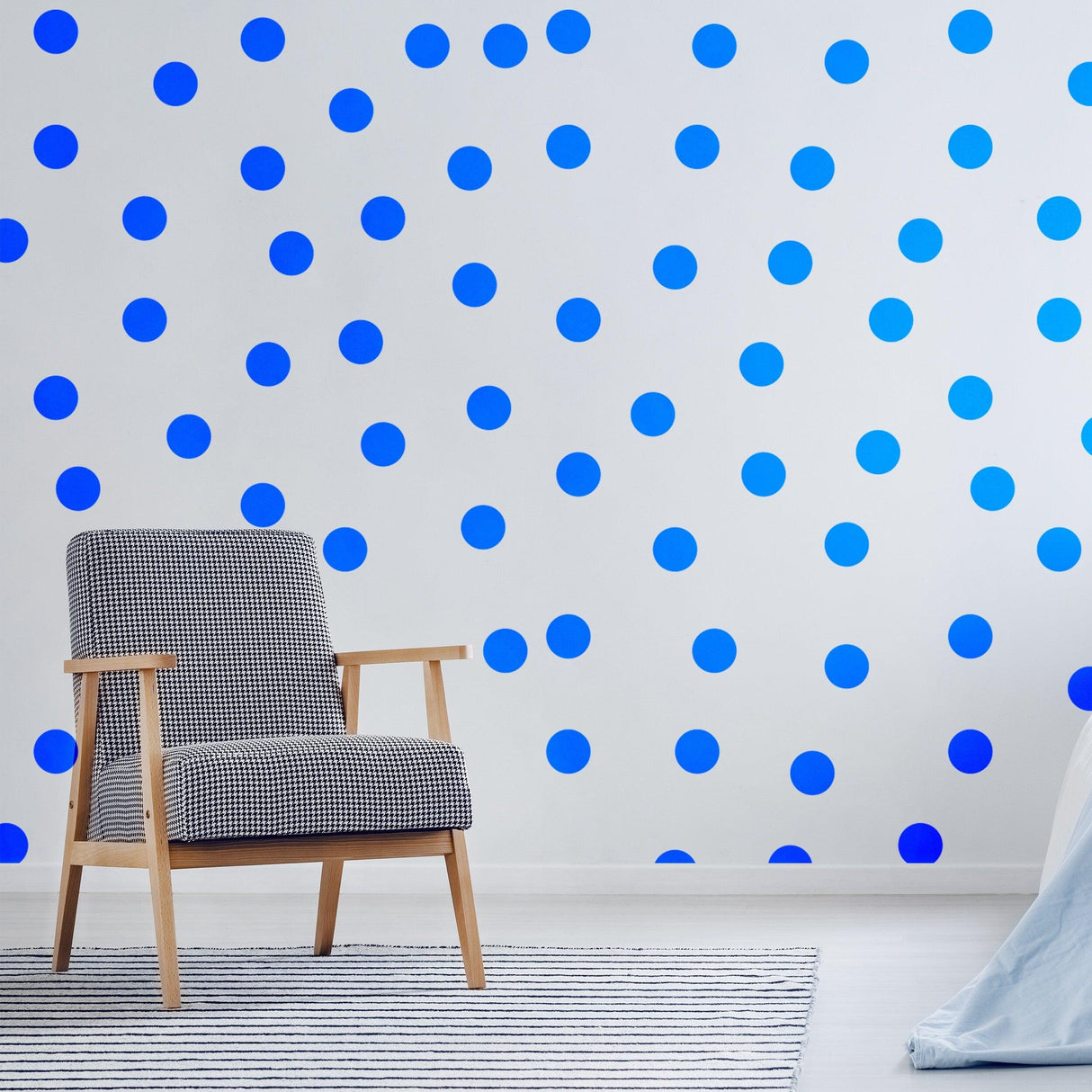 Circle Wall Stickers - Blue 2 Inches Round Dot Labels - Decords