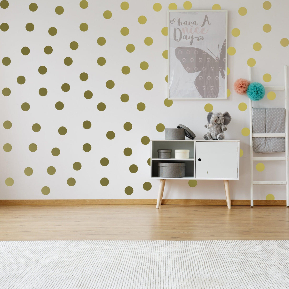 Circle Wall Stickers - Gold 2 Inches Round Dot Labels - Decords