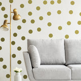 Circle Wall Stickers - Gold 2 Inches Round Dot Labels - Decords