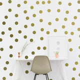 Circle Wall Stickers - Gold 2 Inches Round Dot Labels - Decords