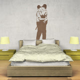 Banksy Police Kissing Wall Sticker - Street Art Peel and Stick Vinyl Decal - Decords