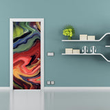 3d Door Cover Sticker - Abstract Wallpaper Front Door Mural Wall Decal - Decords