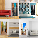 3d Door Cover Sticker - Street Wallpaper Front Door Mural Wall Decal - Decords