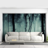 Foggy Forest Wallpaper Decal - Landscape Tree Wall Paper Mural Self Peel And Stick Sticker - Decords