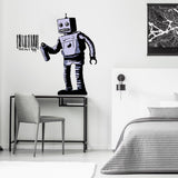 Banksy Barcode Robot Wall Vinyl Sticker - Street Art Graffiti Machine Decal - Decords