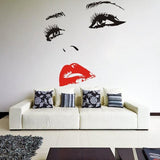 Woman Eyes Sticker Bedroom Wall Decor For Women - Female Eye Lash Beautiful Room Eyebrow Decal - Decords