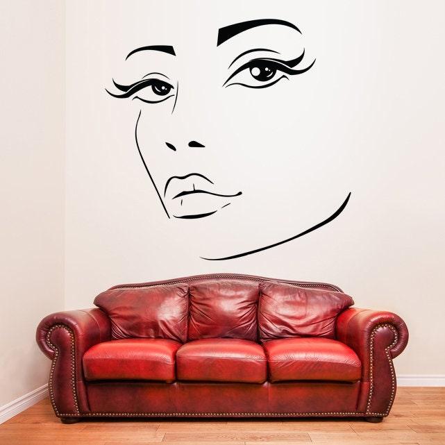 Woman Eyes Sticker Bedroom Wall Decor For Women - Female Eye Lash Beautiful Room Eyebrow Decal - Decords