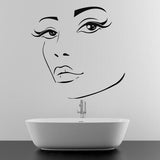 Woman Eyes Sticker Bedroom Wall Decor For Women - Female Eye Lash Beautiful Room Eyebrow Decal - Decords