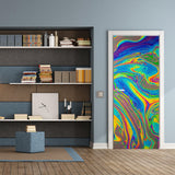 3d Door Cover Sticker - Abstract Wallpaper Front Door Mural Wall Decal - Decords