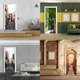 3d Door Cover Sticker - Street Wallpaper Front Door Mural Wall Decal - Decords