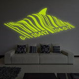 Banksy Barcode Shark Wall Vinyl Sticker - The Glow In Dark Street Art Graffiti Night Decal For Kids Room - Decords