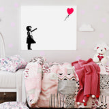 Banksy Girl With The Red Balloon Wall Decal - Bansky Street Art Graffiti Air Ballon Vinyl Sticker For Wall - Decords