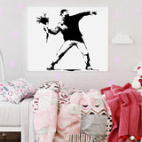 Banksy Flower Thrower Wall Decal - Street Art Graffiti Vinyl Decor Sticker - Decords