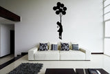 Banksy Girl With Balloons Wall Decal - Bansky Street Art Graffiti Air Ballon Vinyl Sticker For Wall - Decords