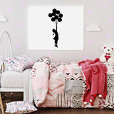 Banksy Girl With Balloons Wall Decal - Bansky Street Art Graffiti Air Ballon Vinyl Sticker For Wall - Decords