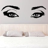 Woman Eyes Sticker Bedroom Wall Decor For Women - Female Eye Lash Beautiful Room Eyebrow Decal - Decords