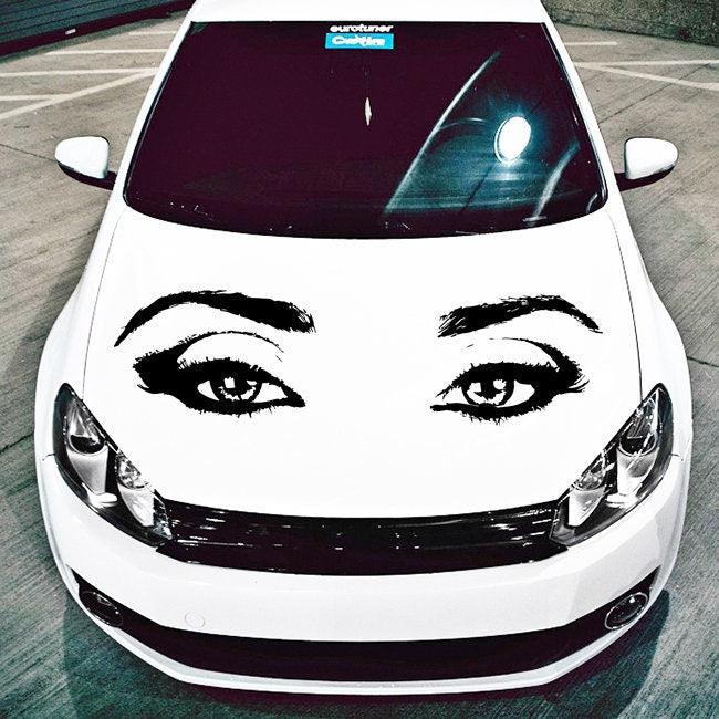 Woman Eyes Sticker Bedroom Wall Decor For Women - Female Eye Lash Beautiful Room Eyebrow Decal - Decords