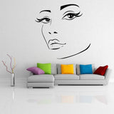 Woman Eyes Sticker Bedroom Wall Decor For Women - Female Eye Lash Beautiful Room Eyebrow Decal - Decords