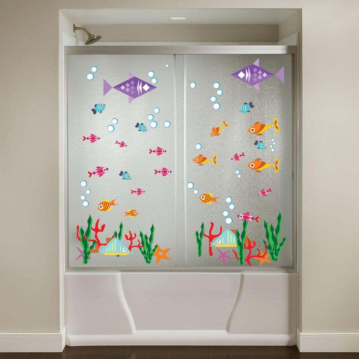 Bathroom Wall Decal - Ocean Animal Fish Decor Sticker - Decords