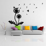 Dandelion Wall Decor Decal - Large Flower Vinyl Art Sticker For Bedroom Living Room Bathroom - Decords