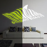 Banksy Barcode Shark Wall Vinyl Sticker - The Glow In Dark Street Art Graffiti Night Decal For Kids Room - Decords