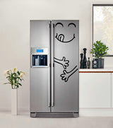 Funny Happy Face Refrigerator Decal - Fridge Door Smile Vinyl Sticker For Kitchen Decor - Decords