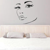 Woman Eyes Sticker Bedroom Wall Decor For Women - Female Eye Lash Beautiful Room Eyebrow Decal - Decords