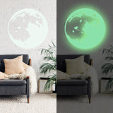 Glow In The Dark Moon Wall Sticker - Glowing Ceiling Decal For Kid Room Bedroom The Light Decor - Decords