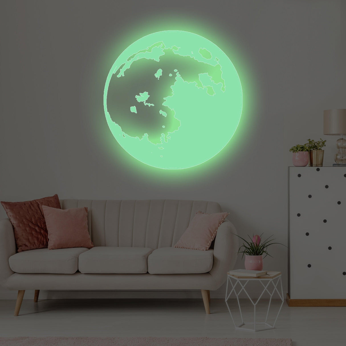 Glow In The Dark Moon Stars Wall Sticker - Glowing Ceiling Decal For Kid Room Bedroom The Light Decor - Decords