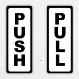 4x Push Pull Door Vertical Sticker Sign For To Open And Close - Waterproof Store Glass Vinyl Decal - Decords